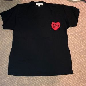 Wildfox “Nah” Heart shirtsleeve top